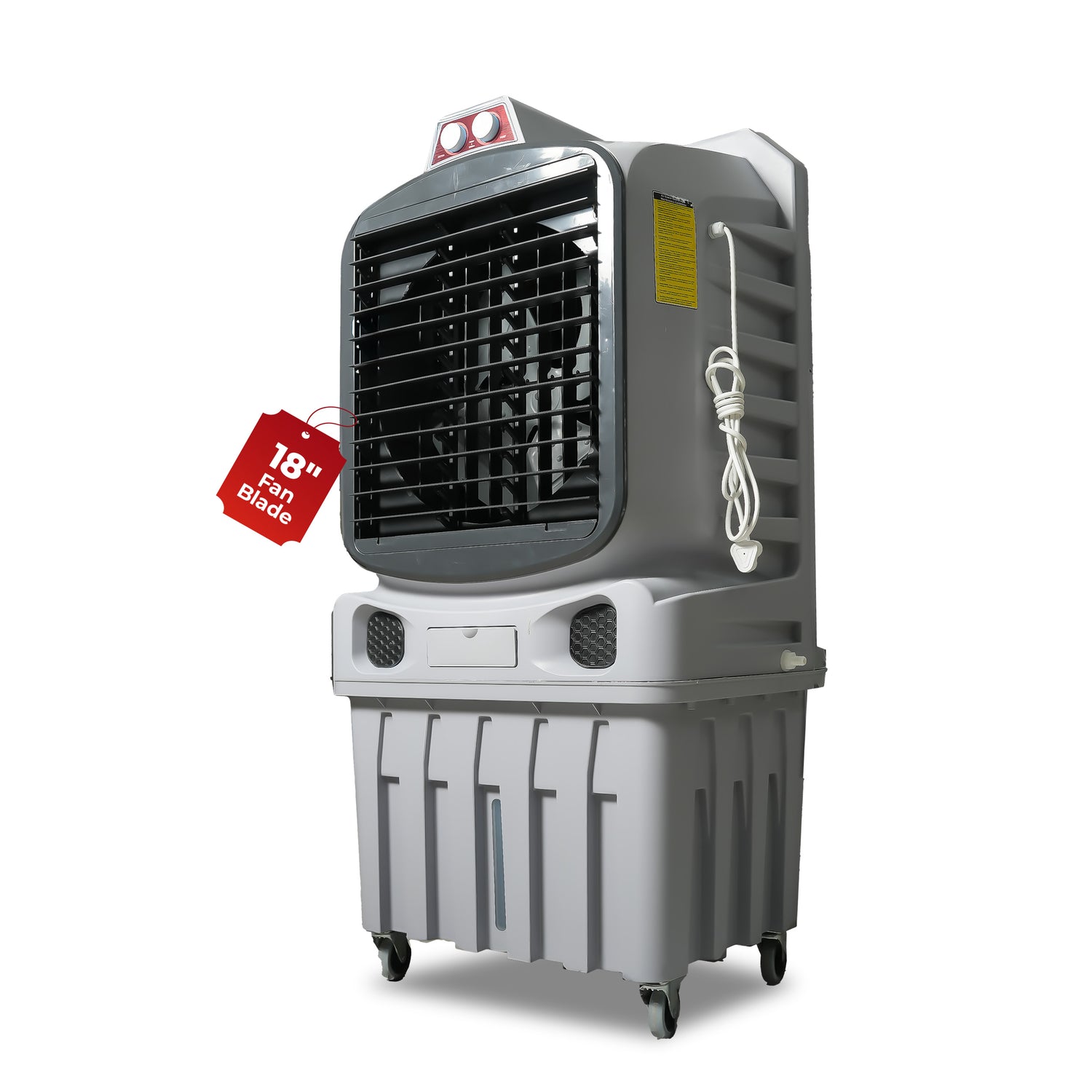 Havai Mighty 18&quot; Air Cooler | 18 Inch Blade | 110L Tank Capacity | 210W Power | 600 Sqft Coverage | Auto Swing | Back Honeycomb | Clockwise | Lockable Wheels