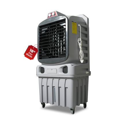 Havai Mighty 18&quot; Air Cooler | 18 Inch Blade | 110L Tank Capacity | 210W Power | 600 Sqft Coverage | Auto Swing | Back Honeycomb | Clockwise | Lockable Wheels