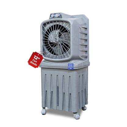 HAVAI Mighty 12 Personal Air Cooler | 12 inch Blade | 50L Tank Capacity, 120W Power, 200 Sq. Ft. Area Coverage | 15 Ft. Air Throw, 3-Speed Control, Grey