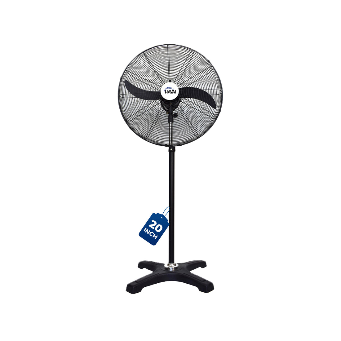 Havai BLDC Pedestal Fan 20 Inch, 50% Savings On Electricity, High Velocity, Heavy Duty Metal For Industrial, Commercial And Residential Use, Assembly Included , Black