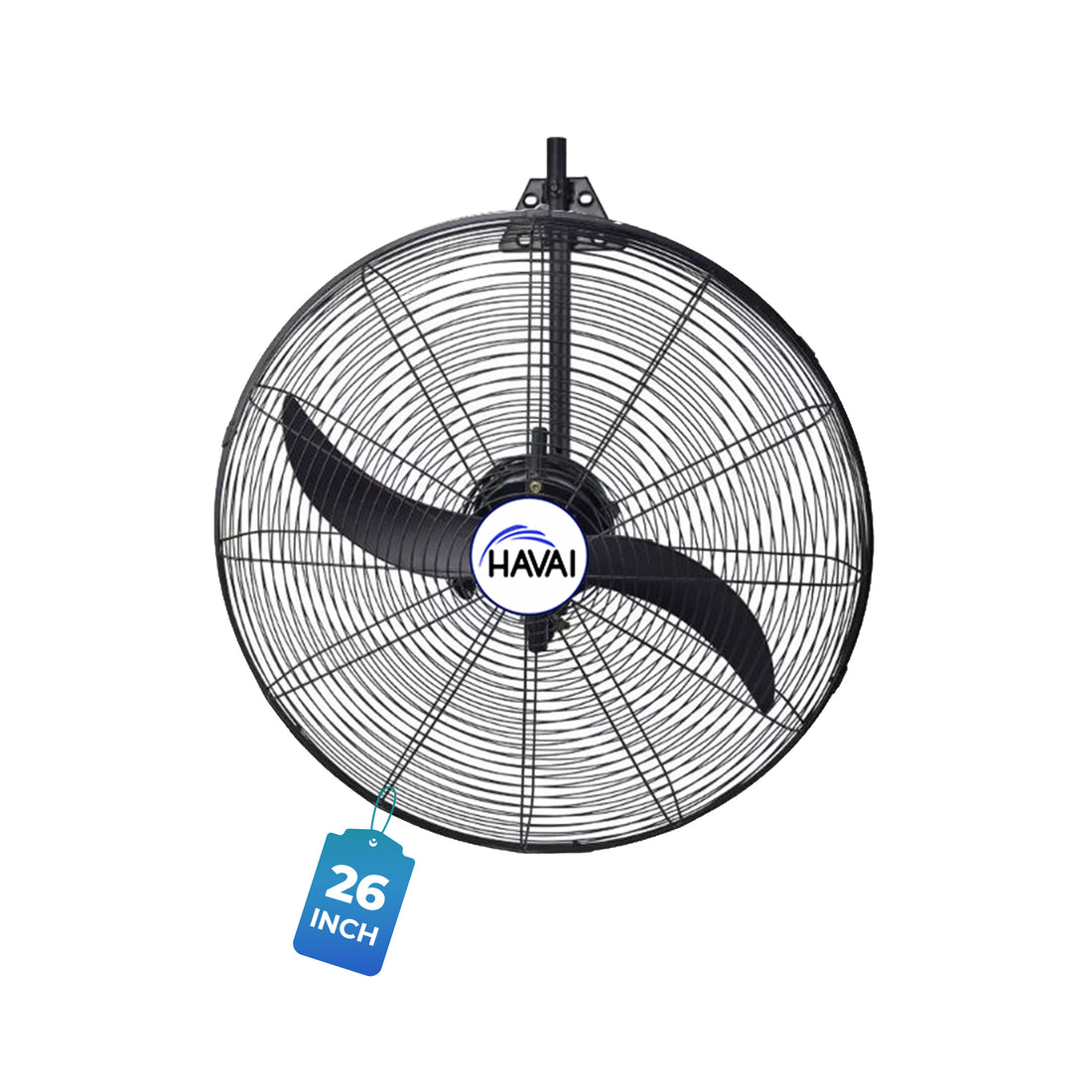 HAVAI BLDC Wall Mount Fan 26 inch, 50% Savings on Electricity, High Velocity, Heavy Duty Metal for Industrial, Commercial and Residential Use, Assembly Included