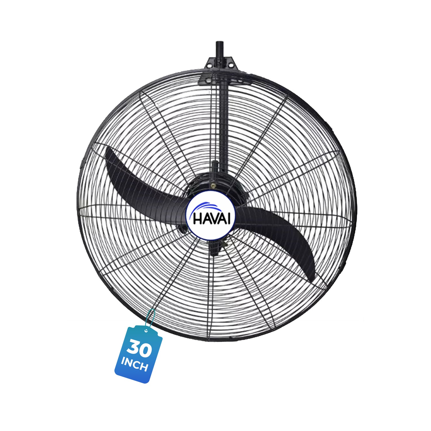 Havai BLDC Wall Mount Fan 30 Inch, 50% Savings On Electricity, High Velocity, Heavy Duty Metal For Industrial, Commercial And Residential Use, Assembly Included , Black