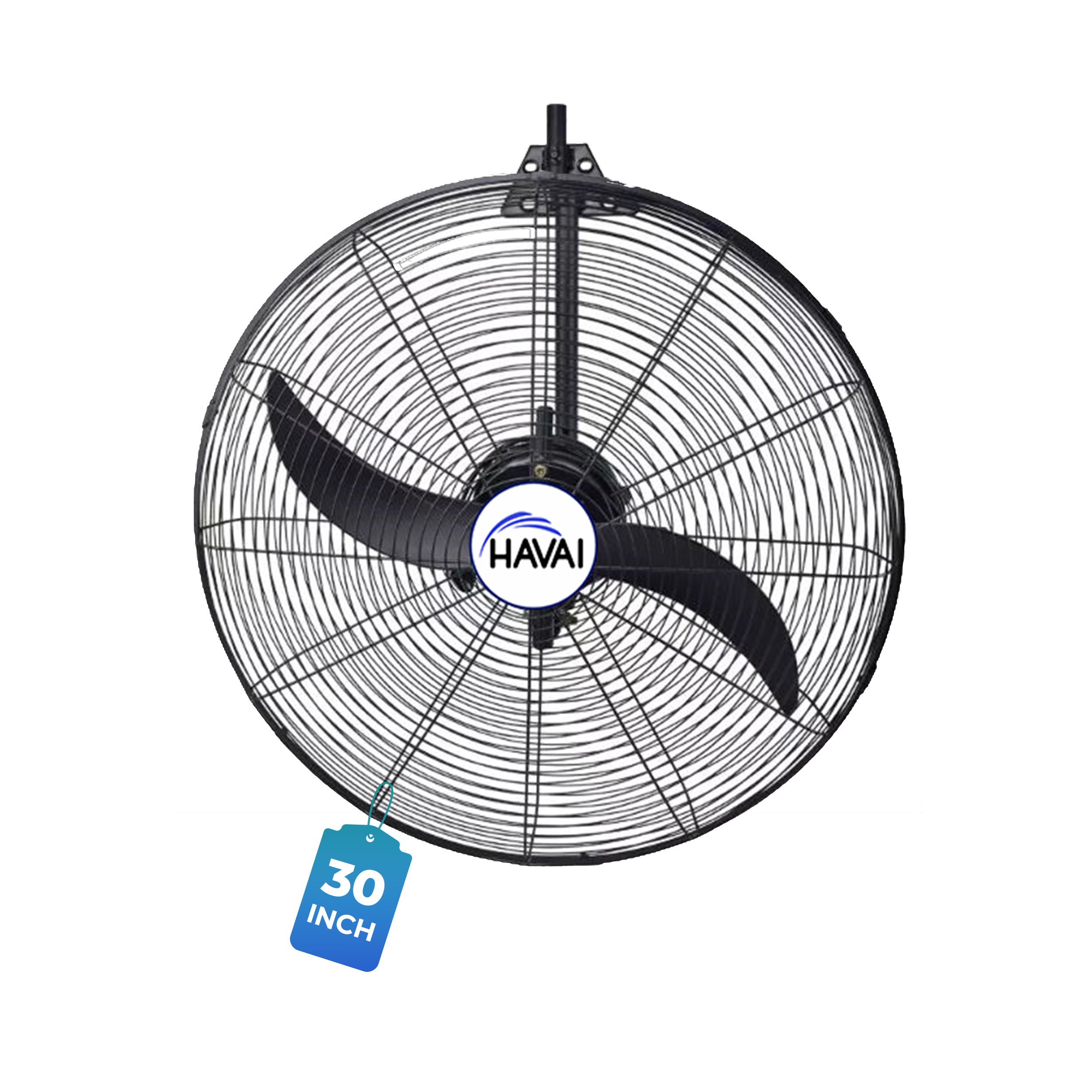 Havai BLDC Wall Mount Fan 30 Inch, 50% Savings On Electricity, High Velocity, Heavy Duty Metal For Industrial, Commercial And Residential Use, Assembly Included , Black