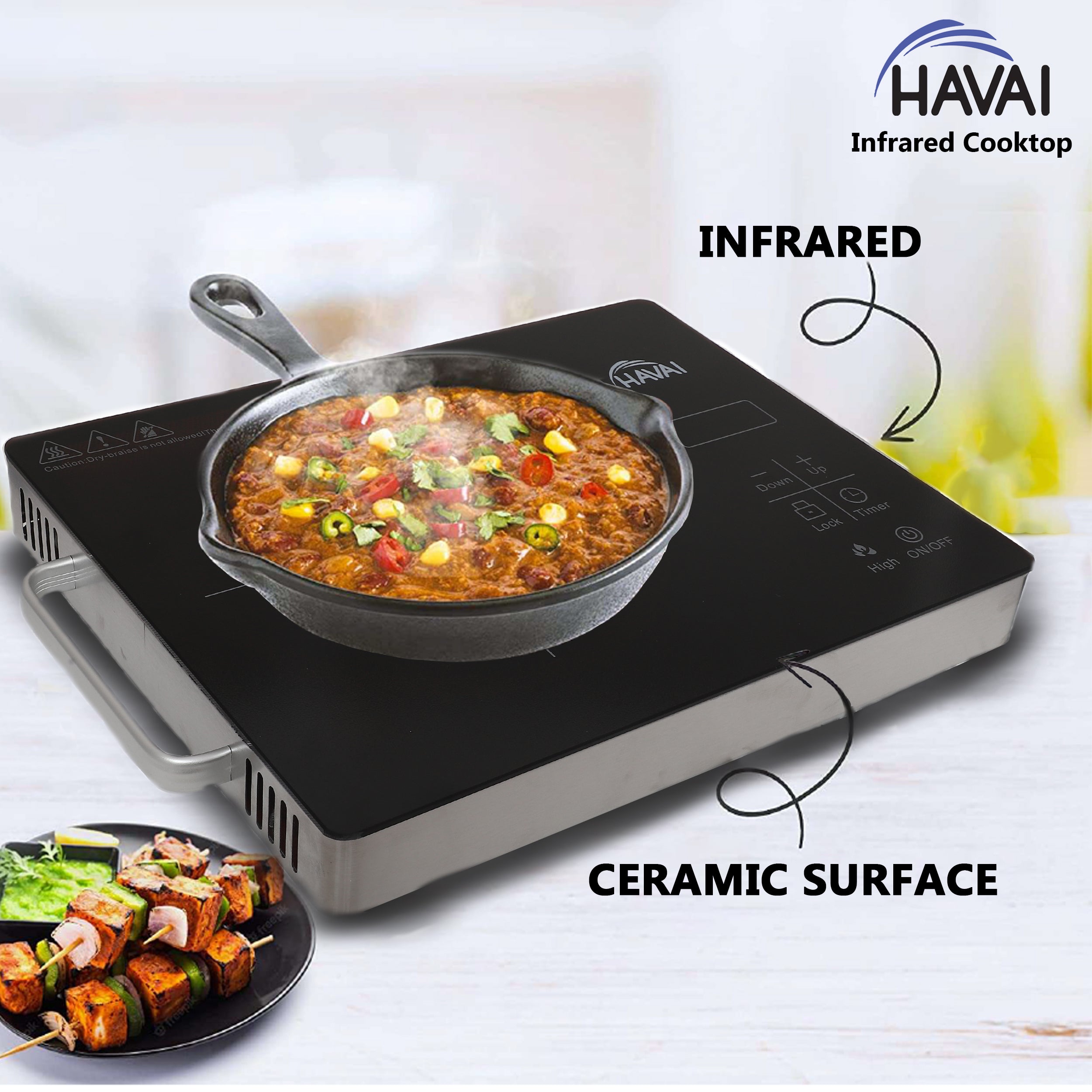 Infrared and online induction cooker