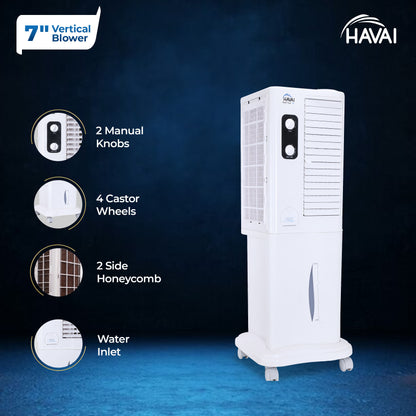 HAVAI Desert Tower XL Cooler with Powerful Vertical ABS Blower - 42 L, White