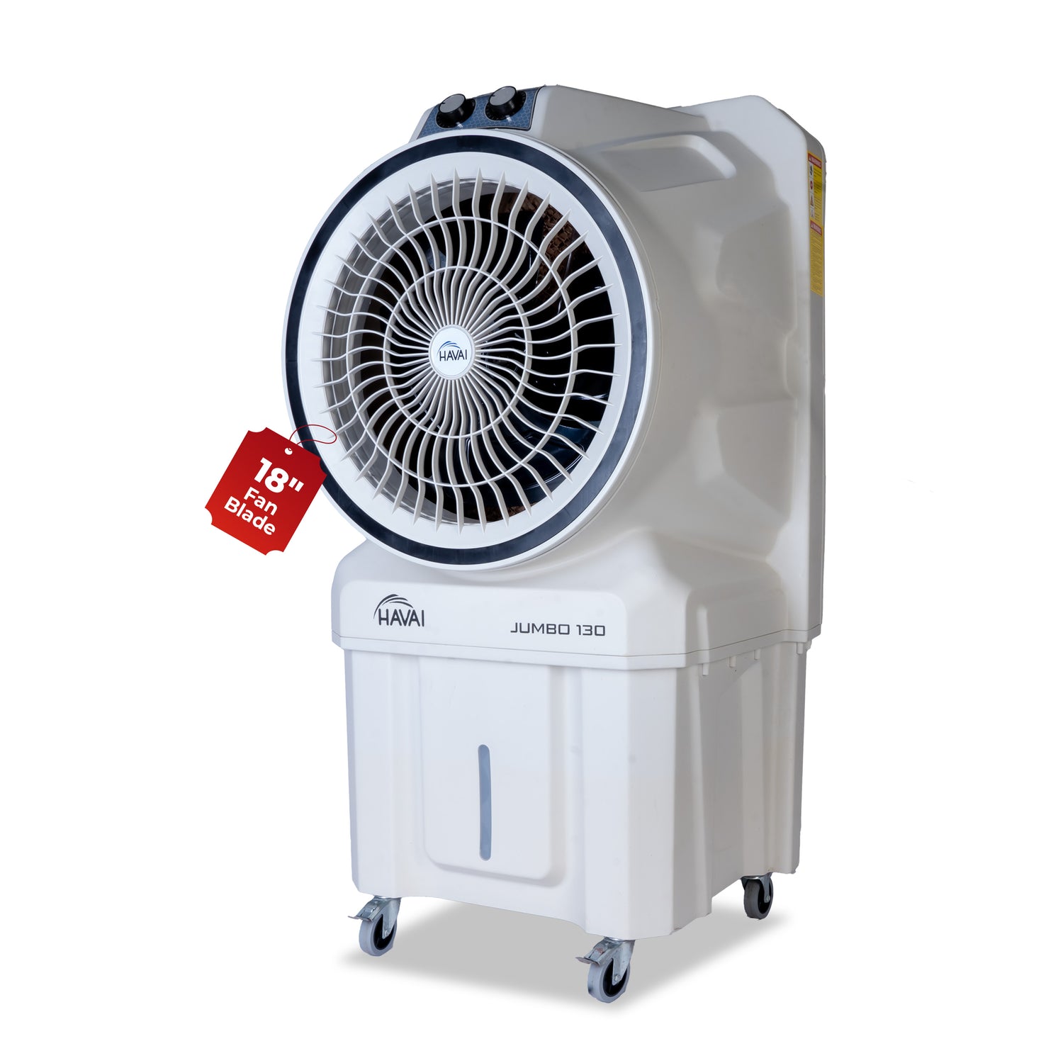 HAVAI Jumbo 130 Inch Desert Cooler - 400 Sq Ft Area Coverage - 130 L, 18 Inch Blade, Grey