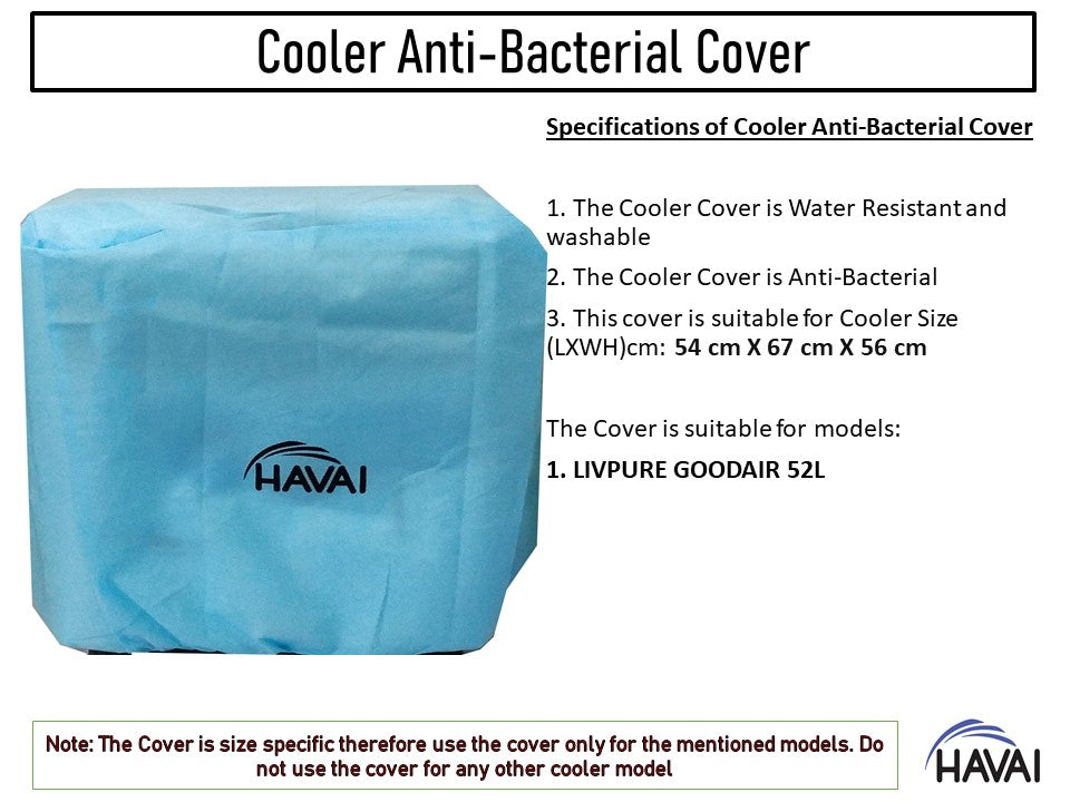 HAVAI Anti Bacterial Cover for LIVPURE GOODAIR 52L Window Cooler Water Resistant.Cover Size(LXBXH) cm: 54 x 67 x 56