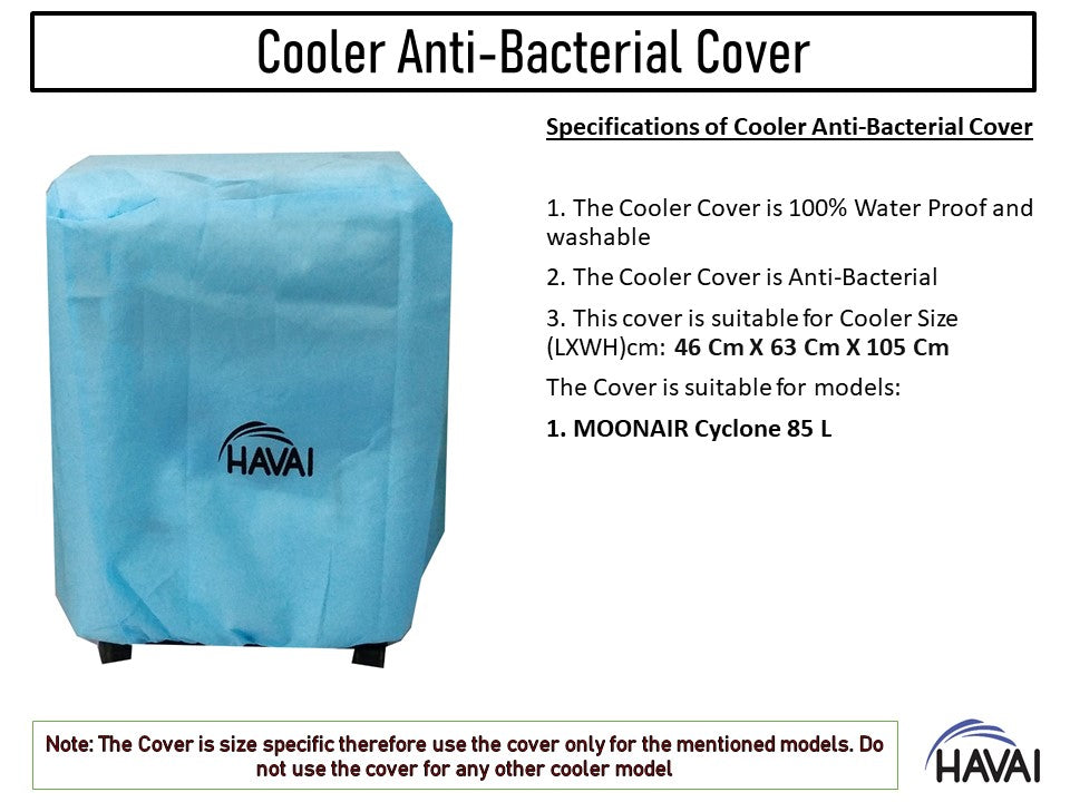 HAVAI Anti Bacterial Cover for MOONAIR Cyclone 85L Desert Cooler Water Resistant.Cover Size(LXBXH) cm: 46 x 63 x 105