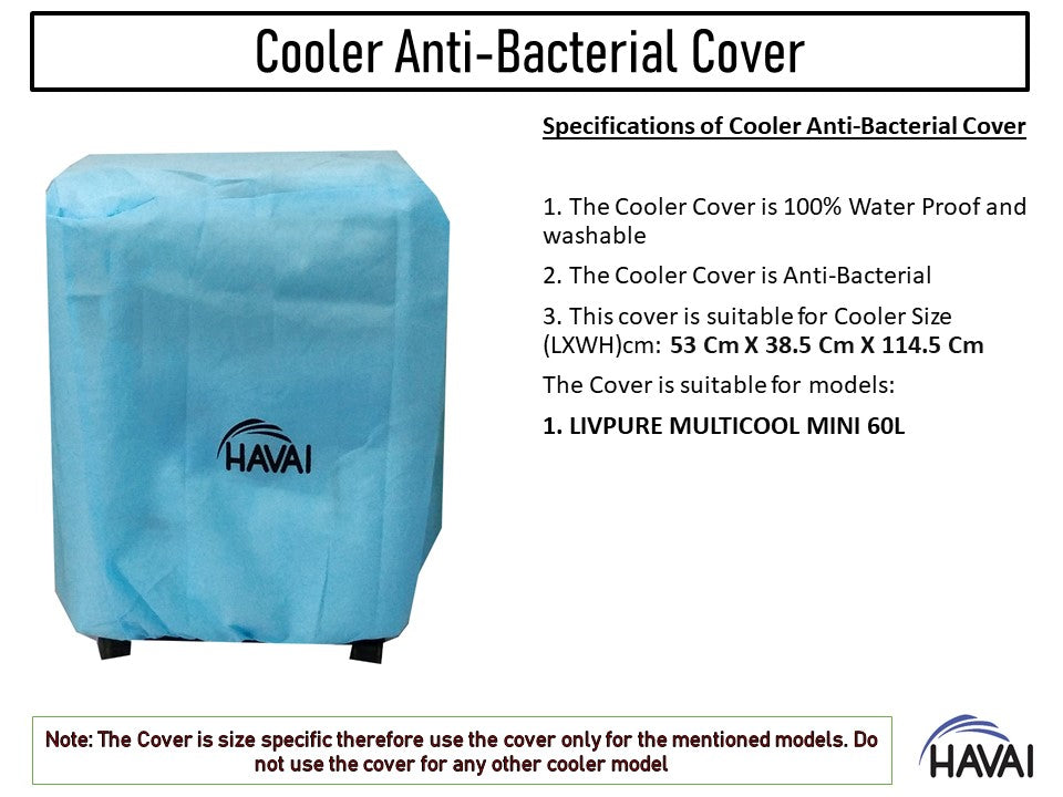 HAVAI Anti Bacterial Cover for LIVPURE MULTICOOL MINI 60L Desert Cooler Water Resistant.Cover Size(LXBXH) cm: 53 x 38.5 x 114.5