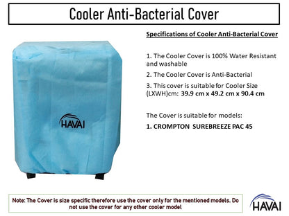 HAVAI Anti Bacterial Cover for Crompton SUREBREEZE PAC 45 Litre Personal Cooler Water Resistant. Cover Size(LXBXH) cm: 39.9 x 49.2 x 90.4