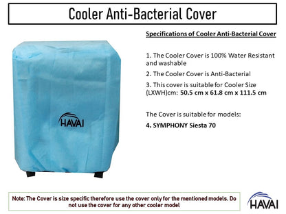 HAVAI Anti Bacterial Cover for Symphony Siesta 70  Litre Personal Cooler Water Resistant.Cover Size(LXBXH) cm: 50.5 x 61.8 x 111.5