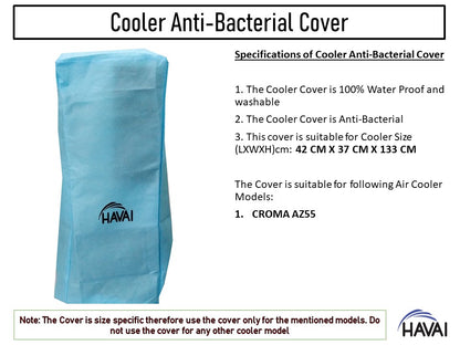 HAVAI Anti Bacterial Cover for Croma AZ55 Tower Cooler Water Resistant.Cover Size(LXBXH) cm: 42 x 37 x 133