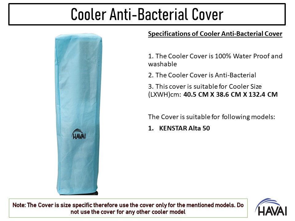 HAVAI Anti Bacterial Cover for Kenstar Alta 50 Litre Tower Cooler Water Resistant.Cover Size(LXBXH) cm: 40.5 x 38.6 x 132.4