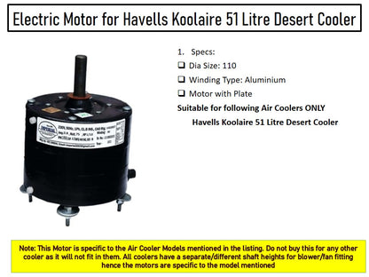 Main/Electric Motor - For Havells Koolaire 51 Litre Desert Cooler