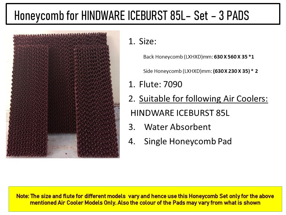 HAVAI Honeycomb Pad - Set of 3 - for HINDWARE  ICEBURST 85 Litre Desert Cooler