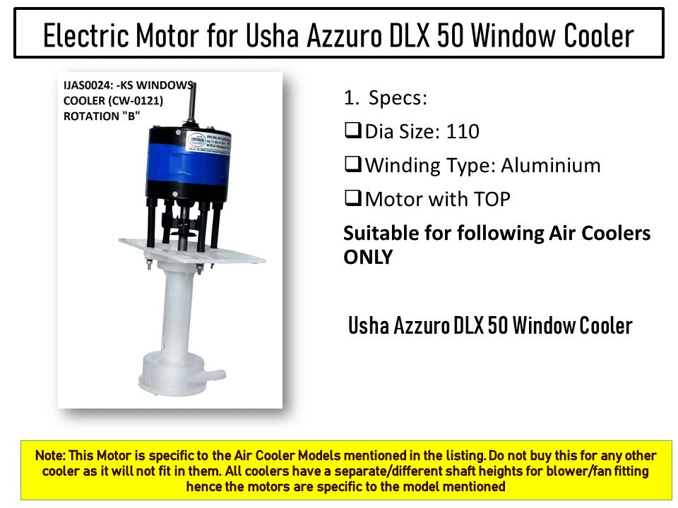 Main/Electric Motor with Pump Body - For Usha Azzuro DLX 50L Window Cooler