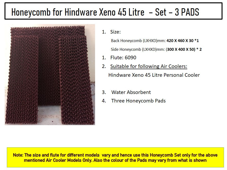 HAVAI Honeycomb Pad - Set of 3 Pads - for Hindware Xeno 45 Litre Personal Cooler