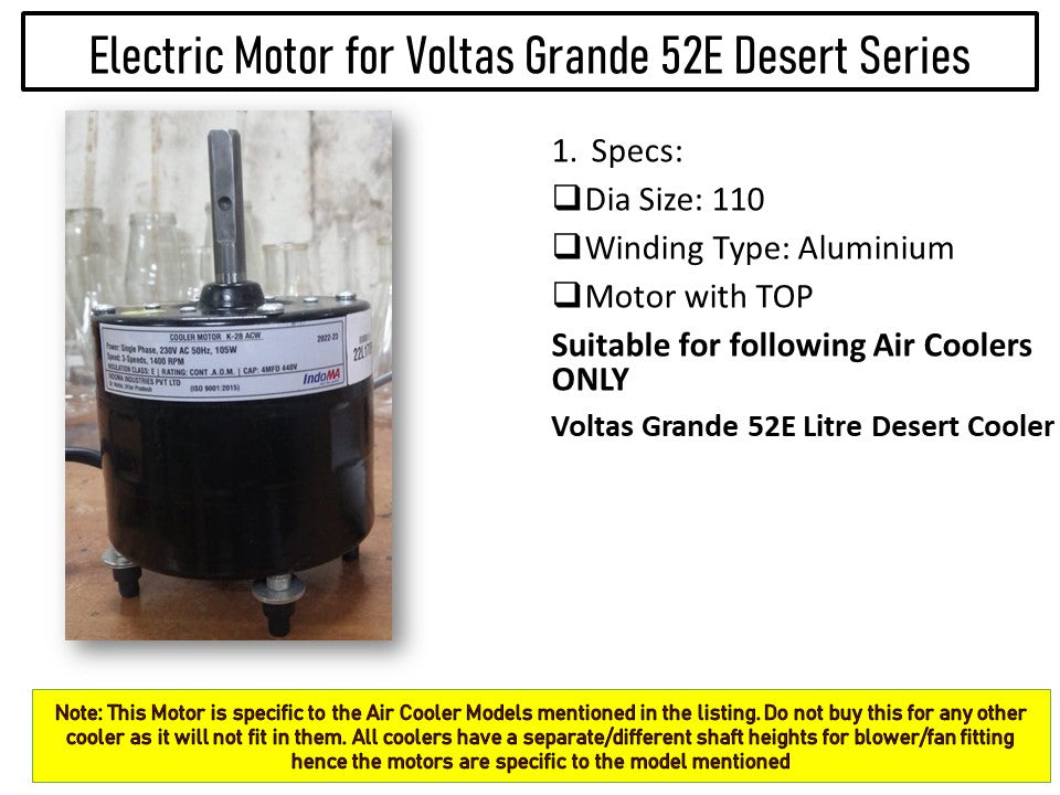 Main/Electric Motor - For Voltas Grand 52E Litre Desert Cooler