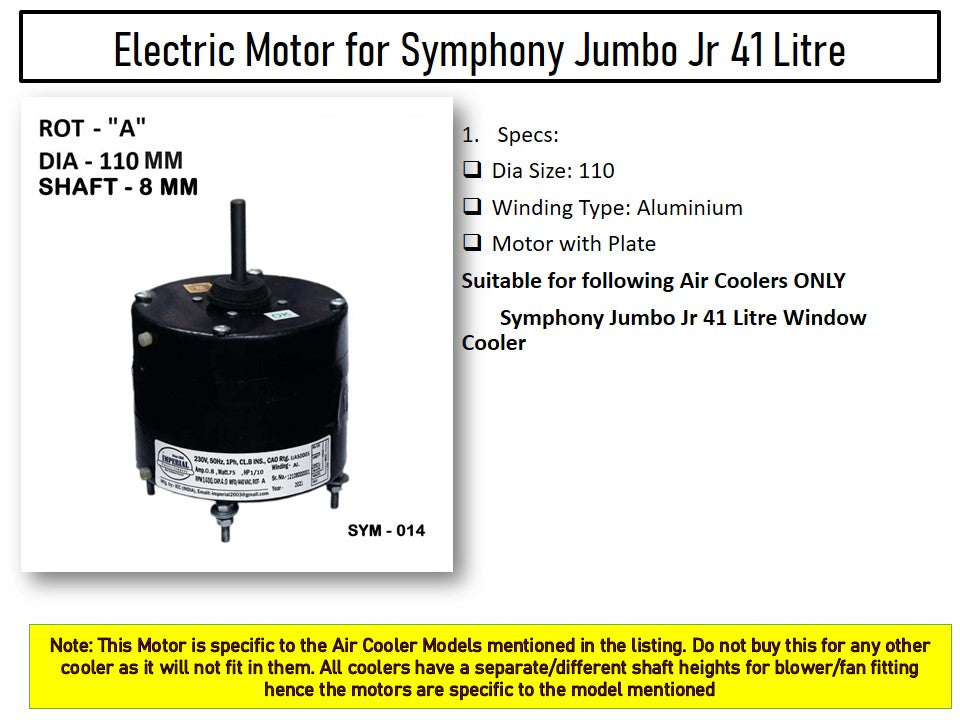 Symphony air cooler jumbo jr deals motor price