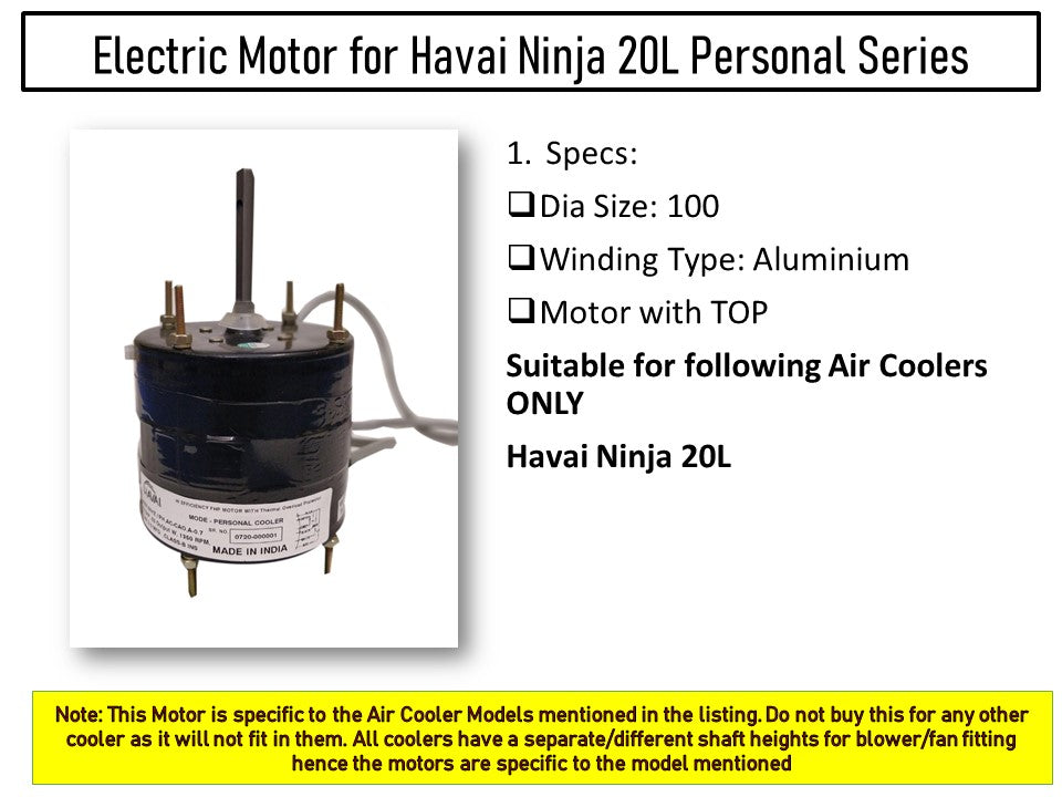 Main/Electric Motor - For Havai Ninja 20L Litre Personal Cooler