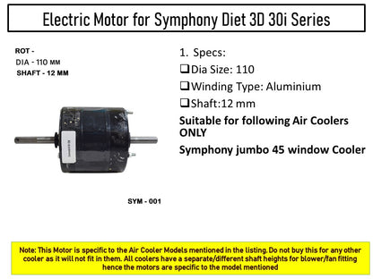 Main/Electric Motor - For Symphony Jumbo 45 Litre WIndow Cooler