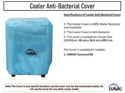 HAVAI Anti Bacterial Cover for Orient Aerocool 40 Litre Personal Cooler Water Resistant.Cover Size(LXBXH) cm: 46.0 X 36.4 X 88.5