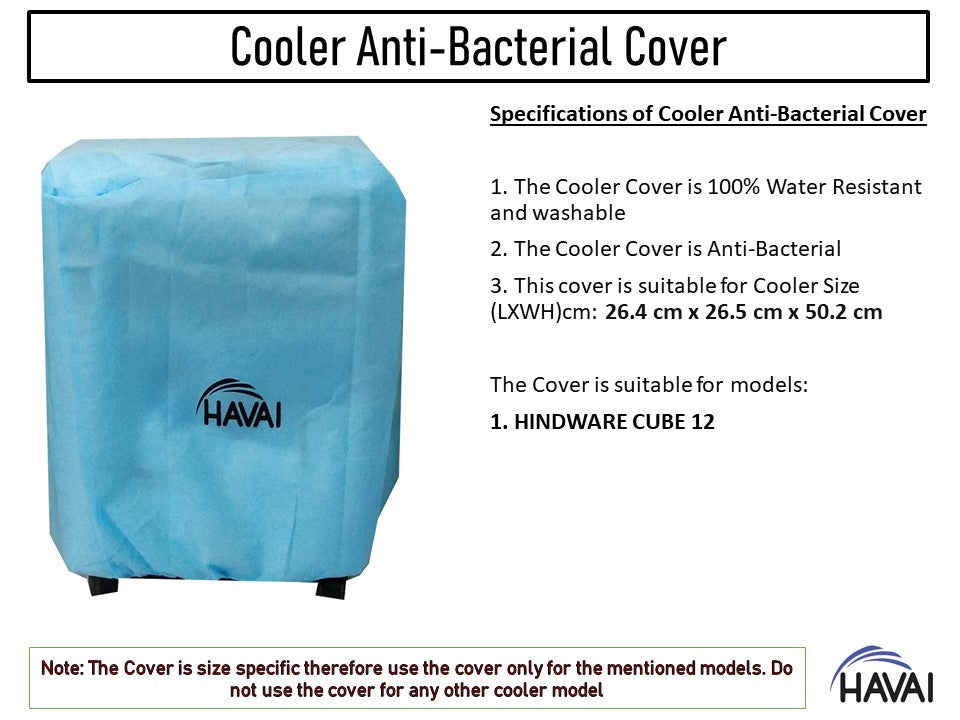 HAVAI Anti Bacterial Cover for Hindware CUBE 12 Litre Personal Cooler Water Resistant.Cover Size(LXBXH) cm: 26.4x26.5x50.2