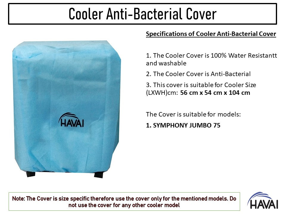 HAVAI Anti Bacterial Cover for Symphony Jumbo75 Litre Desert Cooler Water Resistant Cover Size(LXBXH) cm: 56 x 54 x 104