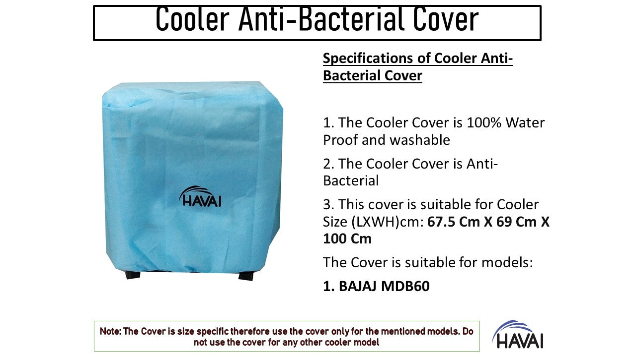 HAVAI Anti Bacterial Cover for Bajaj MDB60 Litre Window Cooler Water Resistant.Cover Size(LXBXH) cm: 67.5 x 69 x 100