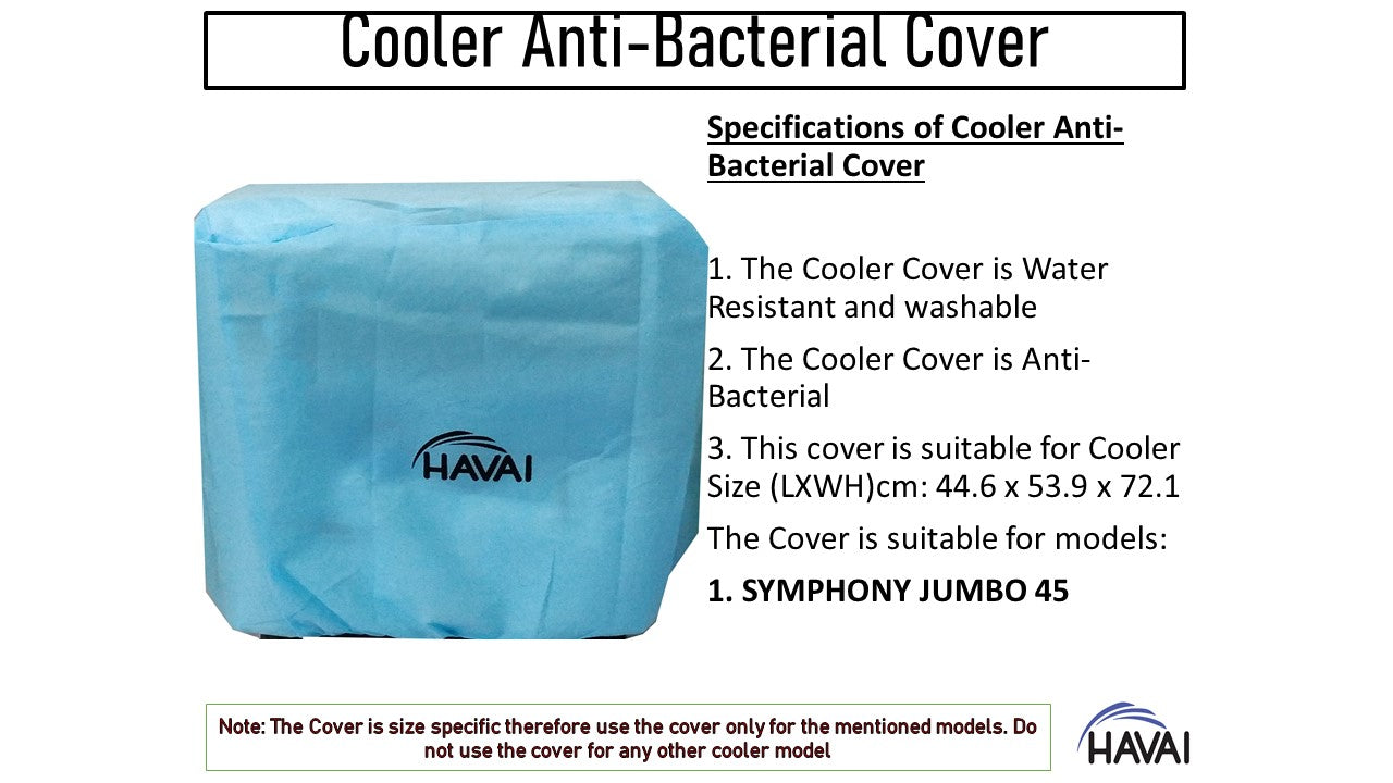 HAVAI Anti Bacterial Cover for Symphony Jumbo 45Litre Window Cooler Water Resistant Cover Size(LXBXH) cm: 44.6 x 53.9 x 72.1