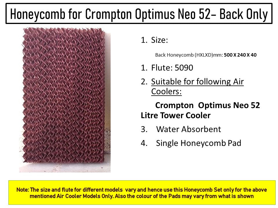HAVAI Honeycomb Pad - Back - for Crompton Optimus  Neo 52 Litre Tower Cooler