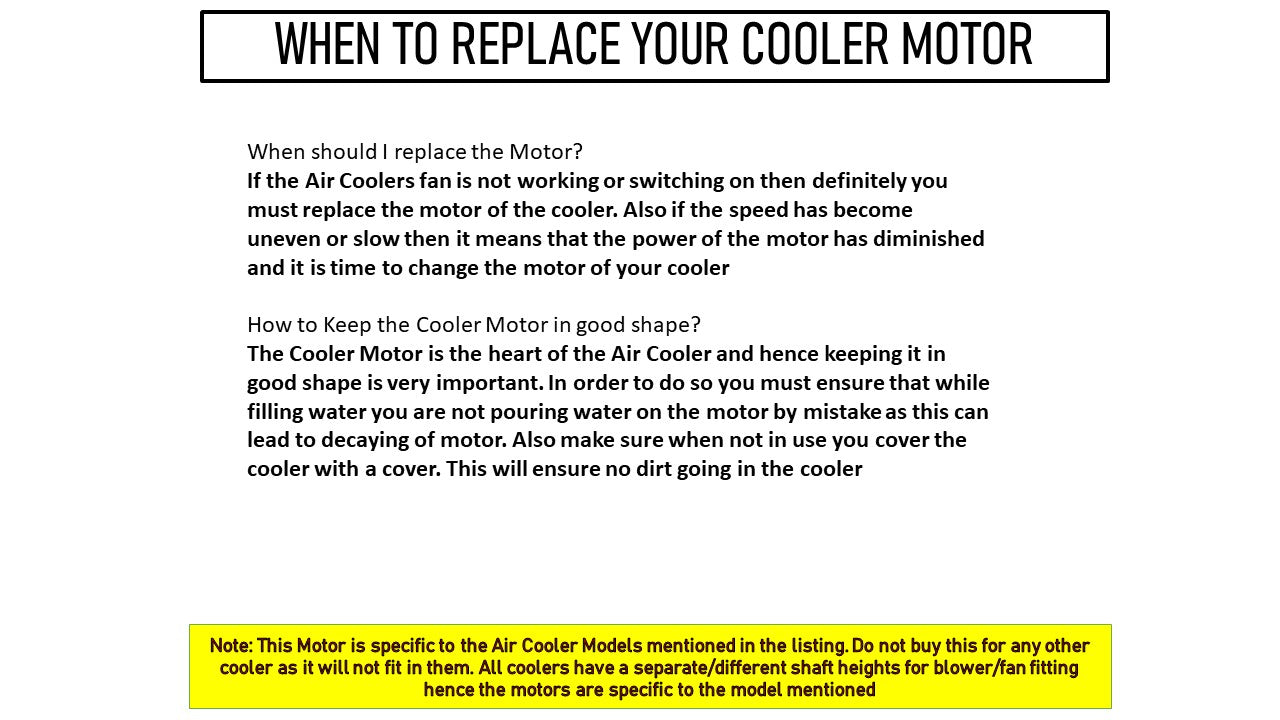 Main/Electric Motor - For Crompton Ozone 55 Litre Desert Cooler