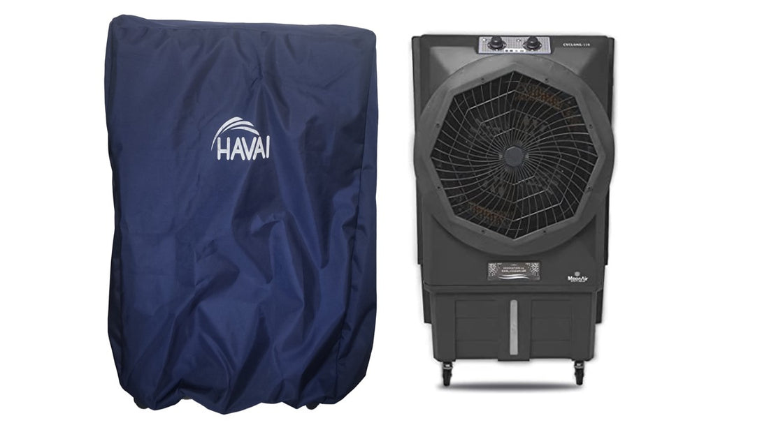 HAVAI Premium Cover for MOONAIR Cyclone 110 L Desert Cooler 100% Waterproof Cover Size(LXBXH) cm:  62 x 85 x 125