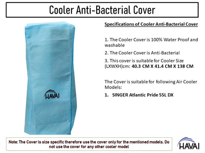 HAVAI Anti Bacterial Cover for Singer  Atlantic Pride 55L DX Tower Cooler Water Resistant.Cover Size(LXBXH) cm: 40.3 x 41.4 x 138