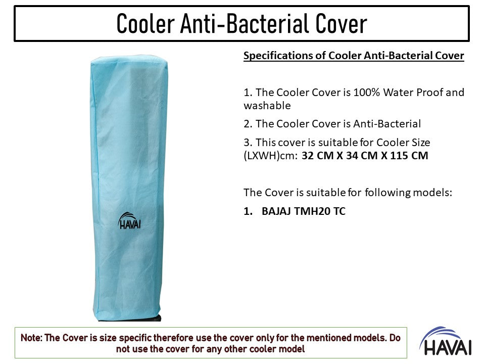 HAVAI Anti Bacterial Cover for Bajaj TMH20 TC Litre Tower Cooler Water Resistant.Cover Size(LXBXH) cm: 32 x 34 x 115