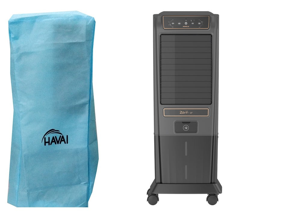 HAVAI Anti Bacterial Cover for Havells  Zurii 25 LItre Tower Cooler Water Resistant.Cover Size(LXBXH) cm: 39.4 x 39.7 x 103.5
