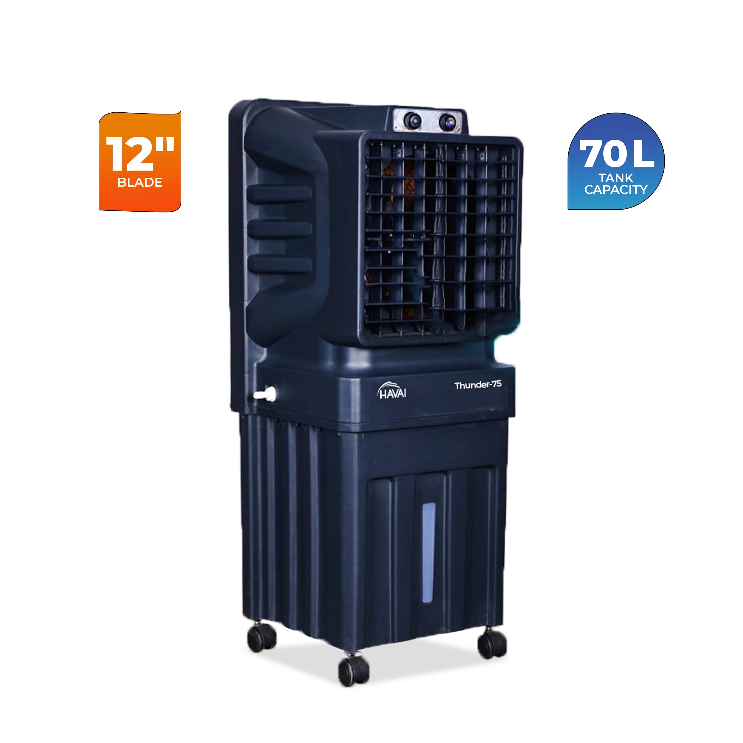 HAVAI Storm 75 Cooler - 70 L, 12 Inch Blade, Black