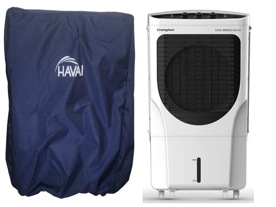 HAVAI Premium Cover for Crompton Cool Breeze DAC 53 Litre Desert Cooler 100% Waterproof Cover Size(LXBXH) cm: 65 X 51 X 96